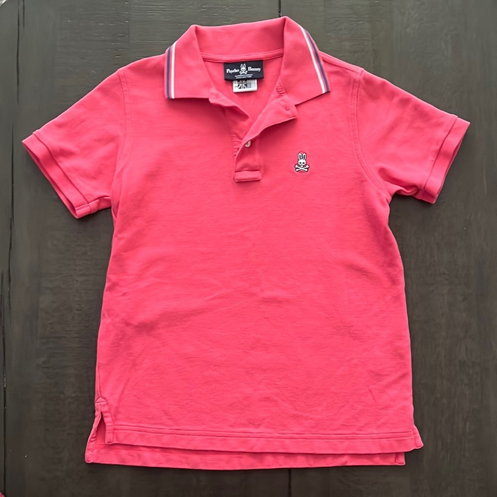 Psycho Bunny Pink Polo Shirt Boys 14/16